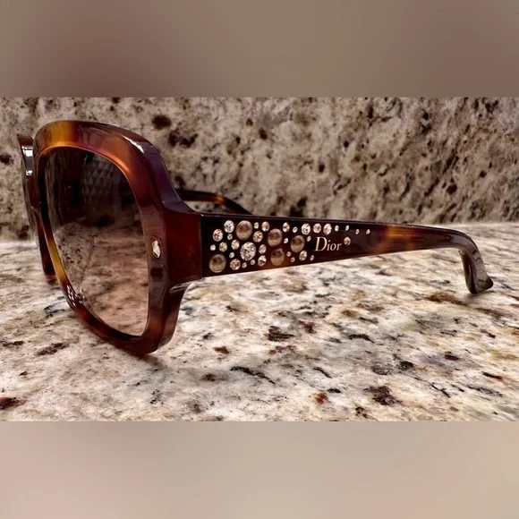 Christian Dior Brilliance F Tortoise Brown Crystal Pearl 